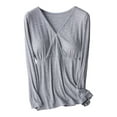 thumbnail image 3 of Bovxnpu Maternity Clothes For Women, Women's Maternity Shirts Breastfeeding Shirts Nursing Shirts, Pregnant Womens Nursing Long Sleeve Round Neck Breastfeeding Blouse Pants Two Piece Set L, 3 of 7
