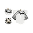 thumbnail image 3 of INSPIRE CHIC Satin Bow Ribbon Lace Trim Shirt Rhinestone Brooch Ties White, 3 of 4