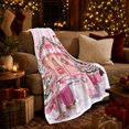 thumbnail image 3 of Christmas Pink Boutique Storefront Snowy Village, Festive Holiday Scene, Warm Flannel Blanket for Living Room and Family Room, Art Lovers Christmas Gift, Festive Home Decor, 3 of 9