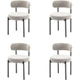 thumbnail image 1 of LivinVeluris Dining Chairs Set of 4, Modern Dining Chairs Mid-Century, Round Kitchen Chairs, Boucle Dining Chair with Black Metal Legs, Kitchen Dining Room (Light Grey/Black Legs, Set of 4), 1 of 7