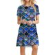 thumbnail image 2 of Vestido suelto de manga corta suelto informal liso para mujer Vestido estampado floral estampado clásico Fridja qw1640, 2 of 8