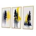 thumbnail image 3 of Designart "Majestic Forest Yellow III" Tree Framed Wall Art Set Of 3 - Yellow Tree Frame Gallery Wall Set For Home Decor, 3 of 6