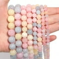 thumbnail image 4 of K-KED Natural Gemstones Morganite Beryl Aquamarine Round Beads 6mm 8mm 10mm 12mm 15"-12 mm, 4 of 4