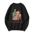 thumbnail image 4 of XDZJLR Women'S Christmas Shirts Cow Holiday Print Sweatshirt Festive Western Graphic Pullover Top Casual Soft Crewneck Shirt Black S, 4 of 4