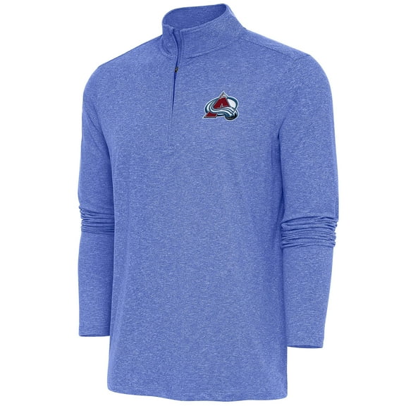 Men's Antigua  Heather Royal Colorado Avalanche Hunk Quarter-Zip Pullover Top