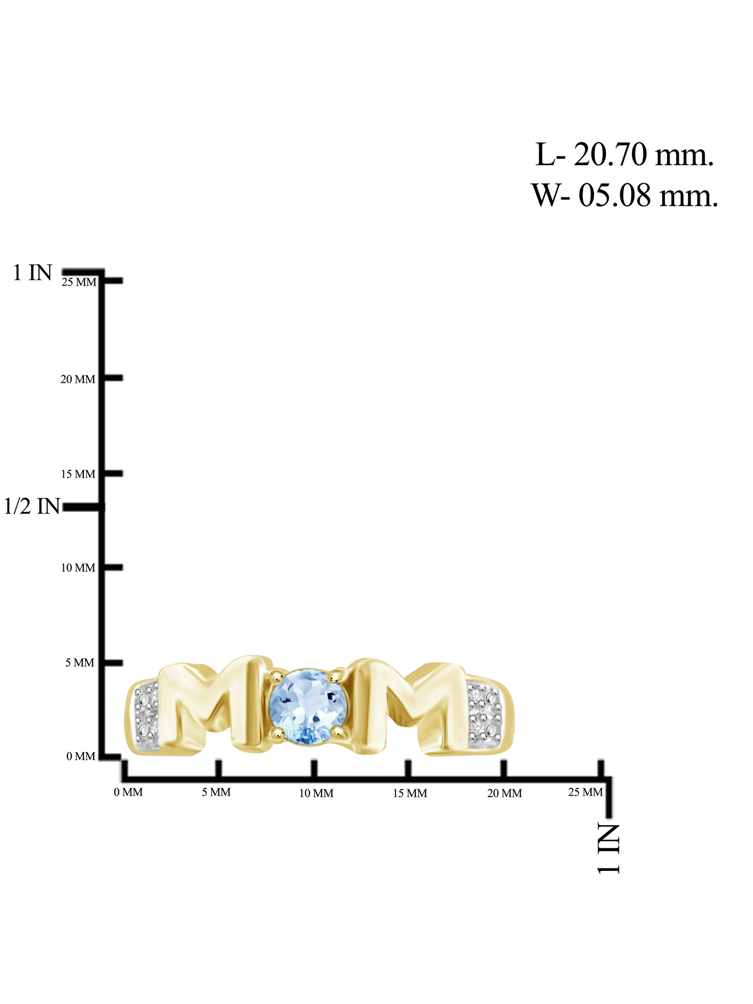 JewelersClub Mothers Ring Birthstone Rings for Women – Thoughtful Mom Ring Design with White Diamonds & Sky Blue Topaz – 14K Gold Plated Silver Rings for Women