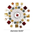 thumbnail image 5 of DecMode Modern Metal Sun Shaped Abstract Wall Décor with Wavy Metal Rods and Multi Colored Square Shaped Tips, 32"D, 5 of 18