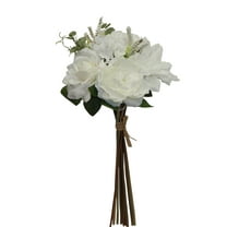Off-White Peony Rose Hydrangea Dahlia 23in Artificial Polysilk Faux Greenery Fake Flower Bouquet for Craft Home Bush Table Arrangement Ceremony Wedding Arch Floral Wall Aisle Decor (Cream, One each)