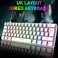 thumbnail image 4 of Wired Gaming Keyboard 60% True Mechanical Keyboard Mini Portable 62 Keys 19 RGB Chroma LED Backlit Full Keys Anti-Ghosting for Gamers and Typists (White/Blue Switch), 4 of 9
