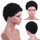 thumbnail image 1 of Peluca Unisex Africana Rizada Negra Rizada Rosa Diadema de Malla, 1 of 10