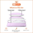thumbnail image 4 of SGI Bedding Cal King Size Duvet Covers Egyptian Cotton 1000TC 3 Piece Set Lilac Reversible, 4 of 8