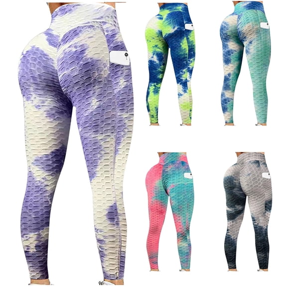 Abcnature Yoga Pants for Women, Long Multicolor Tights, High Waist Elasticity Sports Yoga Pants, Butt Lifting Anti Cellulite Workout Leggings for Women Black S