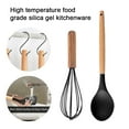 thumbnail image 3 of 2 utensilios de cocina de silicona con mango de madera, no tóxicos y antiadherentes, resistentes al calor y aptos para lavavajillas, 3 of 5