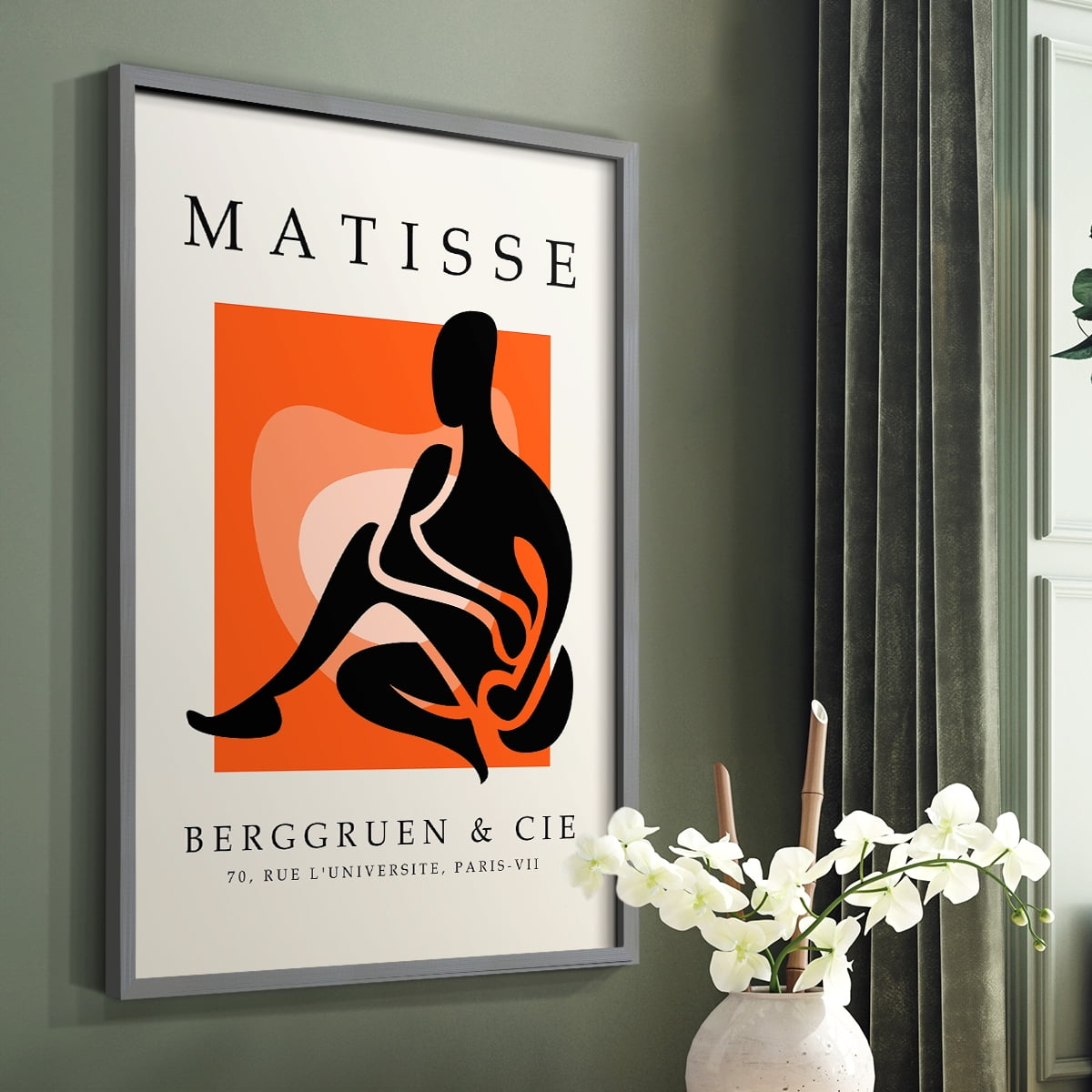 Matisse CCCXXV in Gray Solid Wood 11 x 14 Framed Print