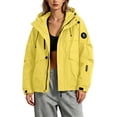 thumbnail image 5 of Women's Waterproof Rain Jackets Oversized Loose And Hooded Windproof Outdoor Mountaineering Water- Full-zip Parka Casual Jacket, 5 of 8