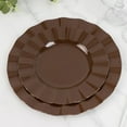 thumbnail image 3 of BalsaCircle 10 Brown 9" Round Disposable Salad Dinner Plastic Plates Gold Wavy Trim Wedding Party Tableware, 3 of 8