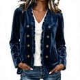 thumbnail image 5 of Guluxicc Women's Velour Dressy Jackets Ruffled Trim Long Sleeve Casual Jackets with Pockets for Everyday Fall Winter, 5 of 8