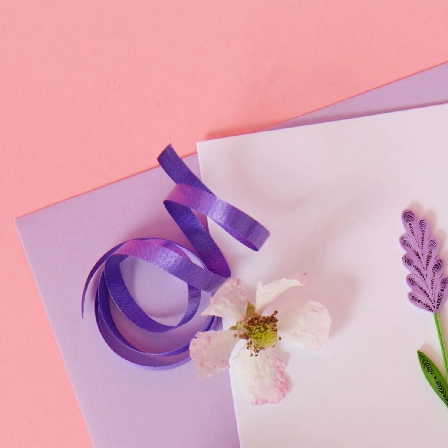 Quilled Paper Lavender Greeting Card