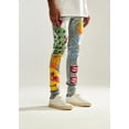 thumbnail image 2 of Embellish NYC Men's Peace All Over Painted Blue Skinny Fit Stretch Denim Jeans (34, Blue Stonewashed), 2 of 4