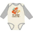 thumbnail image 3 of Inktastic My Nanny Loves Me Cute Fox Boys or Girls Long Sleeve Baby Bodysuit, 3 of 5