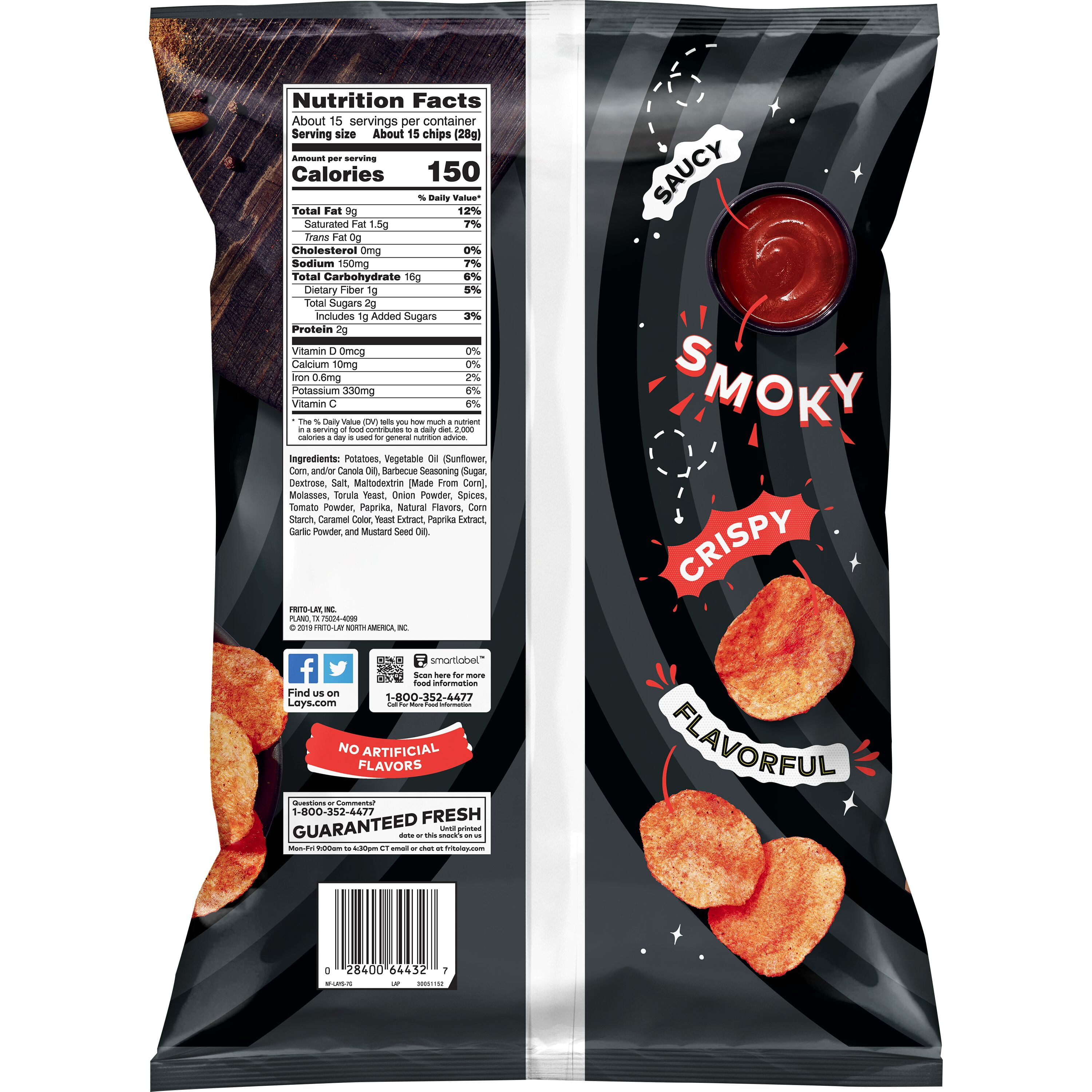 Lay's Potato Chips, Barbecue, 14.75 oz Party Size