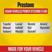 Prestone Asian Vehicles Full Synthetic Power Steering Fluid for Cars and Trucks - 12 oz - 100,000 Miles