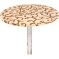 thumbnail image 2 of HSHDLDF JISEN Nappe Ronde en Spandex pour Cocktail, Ajustée et Extensible, Bonnet de Table 24 Pouces B-Champagne avec Brun, 2 of 4