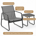 thumbnail image 3 of Aiho 3 Pieces Patio Furniture Set,Textilene Modern Conversation Black Set with Tea Table for Home,Lawn,Balcony and Bistro - Gray, 3 of 6