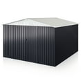 thumbnail image 4 of MUCHANT 10'x14' Outdoor Metal Storage Shed with Updated Frame Structure and Lockable Doors, Steel Garden Tool Sheds for Backyard, Patio, Lawn, White, 4 of 6
