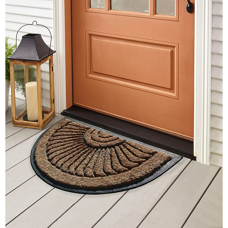 Front Door Mat Outdoor Entrance, Heavy Duty Doormat Half Circle Rug for  outside