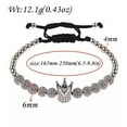 thumbnail image 3 of EOEMY Luxury Micro Pave Cz Ball & Crown Braided Copper Bead Men'S Bracelets Jewelry-1287-2, 3 of 4