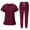Wine-150228AA, variant on Hearthz Scrubs for Women Set V-Neck Top & Jogger Pants Scrubs for Women Set