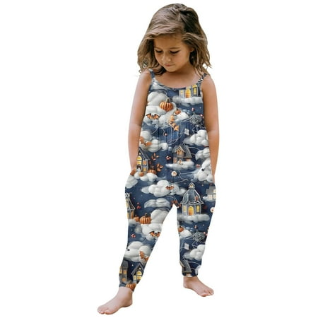 

Toddler Baby Girl Prints Jumpsuit Sleeveless Romper Outfits Pants Clothes Halloween Newborn Outfit Girl Baby Boy Onesies 0-3 Months Baby Twins Sweatshirt