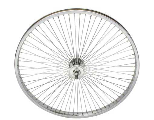 24" 144 Spoke Bicycle Front Wheel 14G Chrome Lowrider Cruiser Vintage Tricycle 