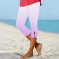thumbnail image 2 of Jamsmile Womens Leggings Gradient Color Print 7/8 Leggings Beach Casual Butt Lifting Soft Tummy Control Stretchy Pants, 2 of 5