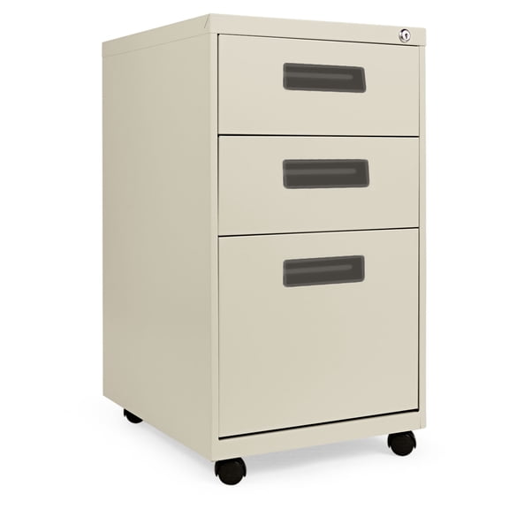Alera 3 Drawers Vertical Lockable Filing Cabinet, Putty