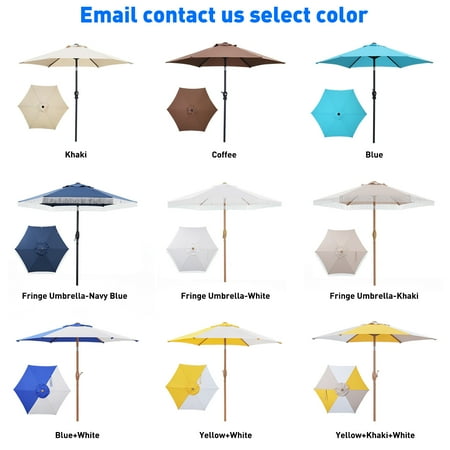 Autlaycil 3 pcs 7.5 ft Patio Umbrellas 9 Colors to Choose,Multi-Color Umbrellas, Fringed Umbrellas, Solid Color Umbrellas