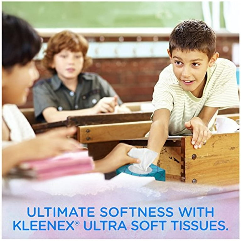 Kleenex Ultra Soft & Strong Facial Tissues, 120 Tissues per Flat Box, 3 Pack