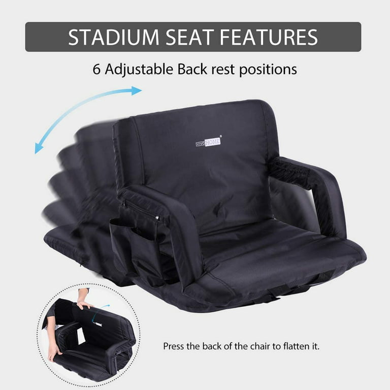 Stadium Seating for Bleachers, Bleacher Seats with Backrest Padded Cushions  for Adults and Child Portable Folding Football Stadium Chairs with Back