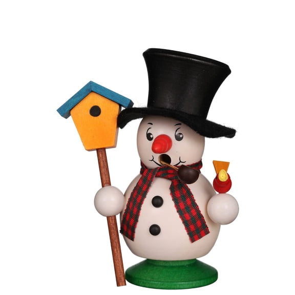 Alexander Taron 4" Christian Ulbricht Snowman and Birdhouse Christmas Incense Burner