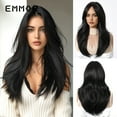 thumbnail image 6 of Highlight Brown European and American Style Full Wig with Bangs Long Curly Hair Natural Fashion Full Wig, 6 of 8