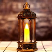 Cheer US Vintage Decorative Lantern with LED Pillar Candle - Outdoor Lantern Waterproof Lanterns Battery Powered Lanterns Decorative Wedding - LED Lantern