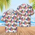 thumbnail image 3 of Camisa hawaiana con estampado 3D de la bandera estadounidense, blusa playera para hombre, camisas con solapa para trabajo, camisas cubanas, ropa para hombre, tops para hombre, 3 of 5