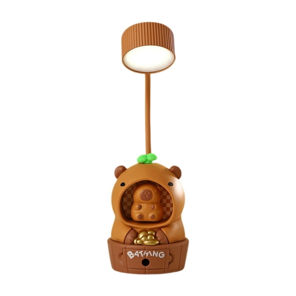Lámpara de escritorio de Capybara Luce Light Recargable para Biños Regalos para niñas Regalos con sacapuntas a lápiz para la oficina Bedside Kids Room Césped