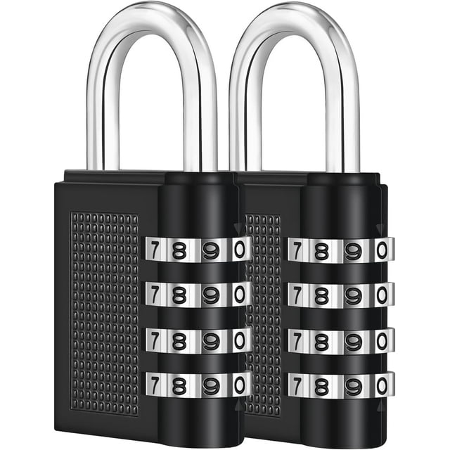 Combination Lock Padlock with Combination Code 4 Digit, Spin Lock for Gym, Small Padlock, Weatherproof Combination Lock
