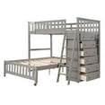 thumbnail image 4 of Harper & Bright Designs Twin Over Full Wooden Bunk Bed with 6 Storage Drawers and 3 Flexible Shelves, Twin Loft Bed with Movable Lower Bed for Bedroom, Gray, 4 of 10