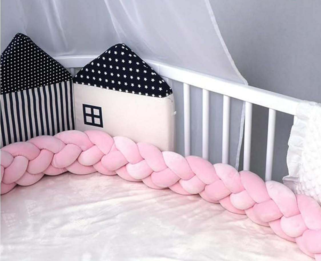 1 Piece handcrafted bed anti - bump rug. Wool yarn, home accent. Knitting & craft yarn. Cozy, soft, good for felting & cushions. Bulky, thick for DIY. (White - 2m)