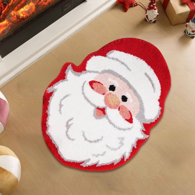 Christmas Tree Bathroom Rug | Soft Thick Absorbent Polyester Bath Mat | Non-Slip Rubber Backing | Washable Shower Mat for Bathroom Bedroom Kitchen Living Room Decor