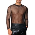 thumbnail image 1 of Camiseta de Malla Brillante INSPIRE CHIC para Hombre, Camiseta de Fiesta de Manga Larga Transparente y Brillante, 1 of 6