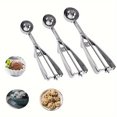 thumbnail image 2 of CNKOO Set of Cookie Scoops Made of Stainless Steel  Featuring a Trigger Release Mechanism. Includes Large  Medium  And Small Scoops for Baking  Perfect for Handling Cookie Dough And Other, 2 of 7